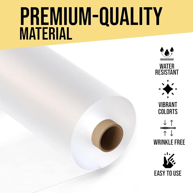Party Solids 66% Thicker Premium Clear Plastic Table Cover Roll 40" X 300' Table Cloth Plastic Cover Roll Quality Thick Banquet Rolls Disposable Tablecloth Rolls Strong American Based Company