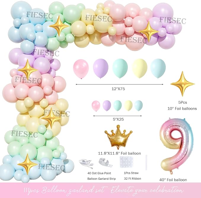 on Cloud 9 Birthday Decorations for Girl – 124 PCs Cloud Themed Nine Birthday Party Supplies with Backdrop, Balloon Garland, Banner, Tablecloth, Cake Topper, Cupcake Topper