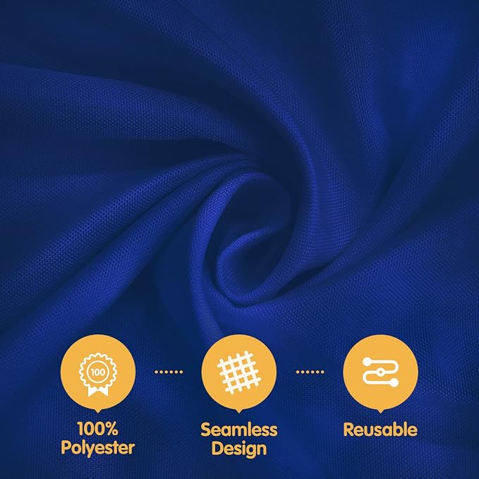 BRILLMAX 4 Pack Navy Blue Round Tablecloths 132 Inch for 72” Tables - 150 GSM Polyester Fabric, Floor Length Drop, Water, Stain & Wrinkle Resistant Cloth Cover for Wedding Reception Banquet Dining