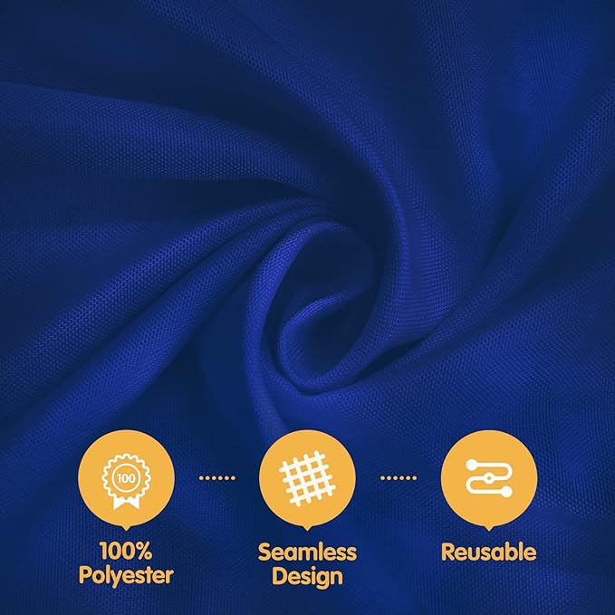 BRILLMAX 8 Pack Navy Blue Round Tablecloths 90 Inch for 60” Tables - 150 GSM Polyester Fabric, 15" Standard Drop, Water, Stain & Wrinkle Resistant Cloth Cover for Wedding Reception Banquet Dining