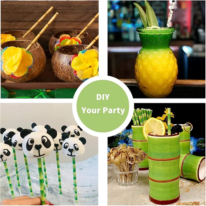 Yellow Bamboo Paper Straws, Packed 100 Biodegradable Bamboo Drinking Straws For Drinking, Environmentally Friendly Straw to Replace Plastic Straw
