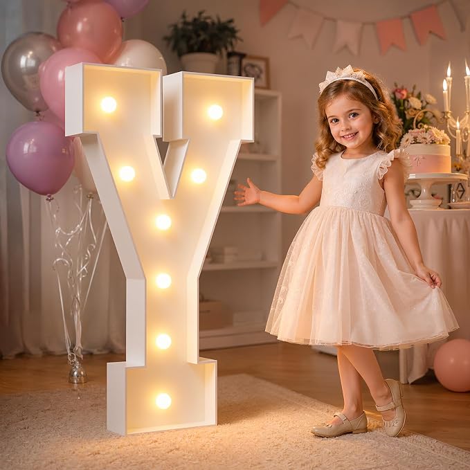 imprsv Marquee Light Up Letters, 3FT Marquee Letters for Birthday Baby Shower Wedding Decorations Light Up Letters for Engagement Party Decor, Large Marquee Letters for Party Decorations, Letter Y