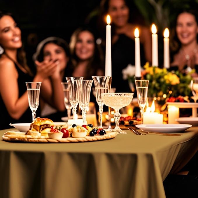 54IN X 160FT Plastic Table Cover Roll with Cutter Box, Cut to Size Plastic Table Cloths for Parties, Birthday, Disposable Tablecloth Roll for All Shape Tables (Gold, 54 Inch X 160 Feet)