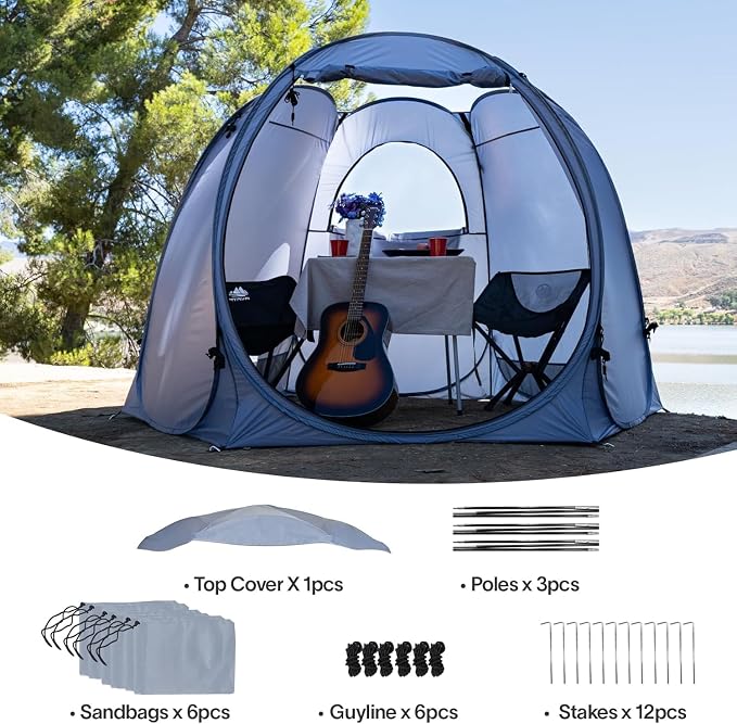Alvantor® Pop Up Screen Tent House Room Instant Outdoor Camping Canopy Sun Shelter Gazebo for Patio, Backyard & Deck, Privacy Tent(2-10 People, 8'x8' 10'x10' 12'x12')