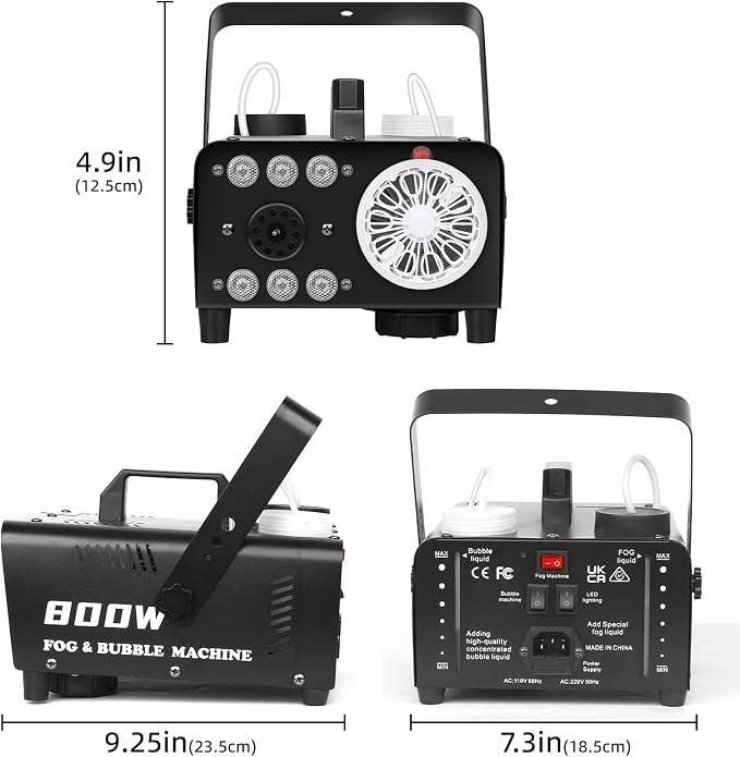 Fog Bubble Machine 800W 2-in-1 Bubble Fog with RGB Lights & Remote Control, Smoke Bubble Maker, Halloween Bubble Fog Machine for Parties,Birthdays, Stage Effects, Indoor Outdoor Events | Halloween Bubble Fog Machine for Parties,Birthdays, Stage Effects...