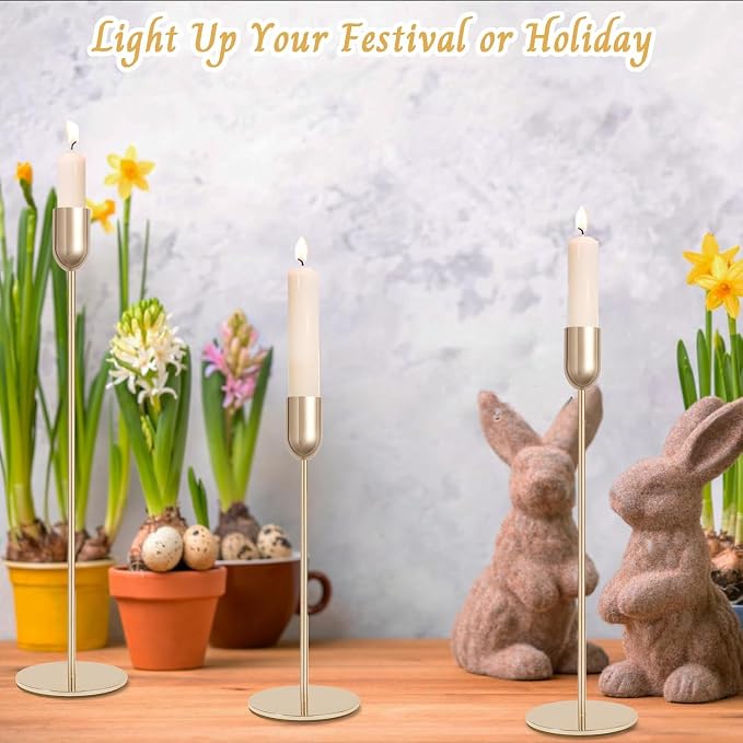 54 Pcs Glod Candle Holders Set,Vintage Taper & Pillar Candle Sticks for Wedding,Dining Table, Fireplace Mantel, Elegant Home Decor, Housewarming Gift, Festive Centerpiece