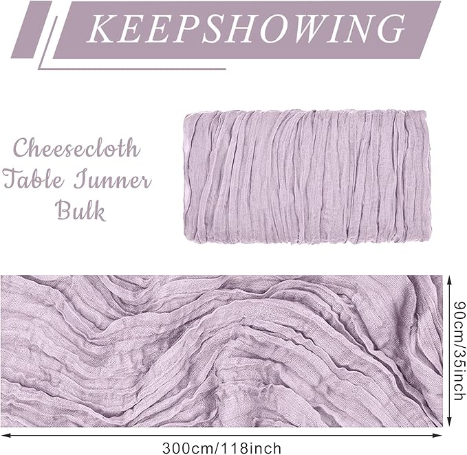 2 Pack Cheesecloth Table Runner 10Ft Christmas Gauze Boho Table Runners for Wedding Decor Bridal Shower Decorations Baby Shower Party(35" x 120")