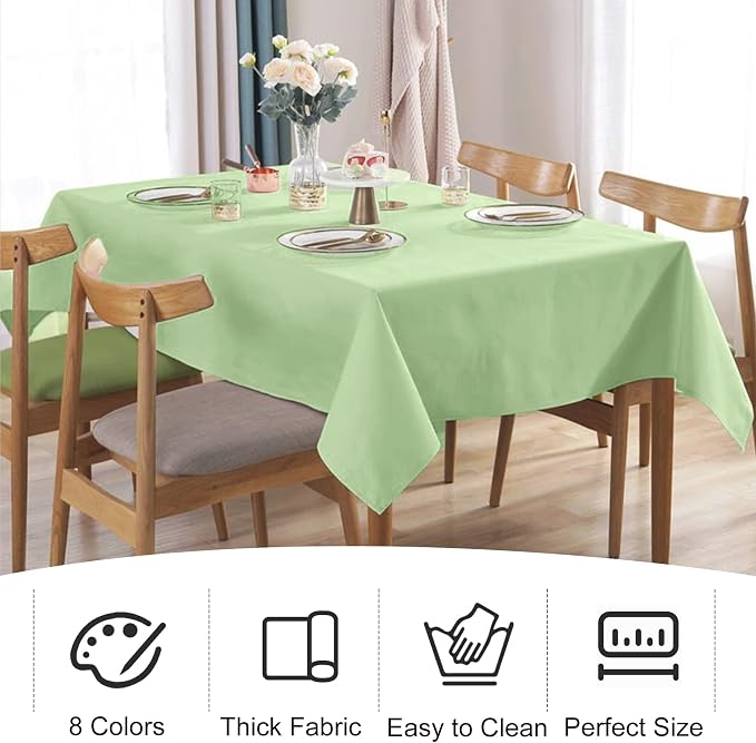 4 Pack Rectangle Tablecloth 60x126 Inch Sage Green Table Cloth for 8 Foot Rectangle Tables Washable Polyester Table Cover for Wedding Dining Tables Parties Banquet（60x126 Sage Green）
