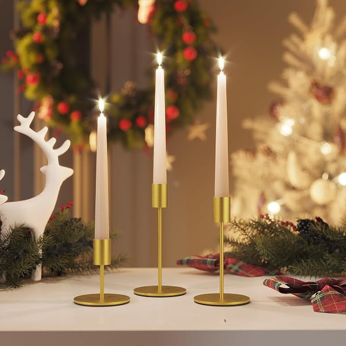 zeochyni Set of 24 Gold Taper Candle Holders Bulk Candlestick Holders, Decor Candle Stick Candle Holder for Table or Mantel Centerpiece, Wedding, Dinning, Party Home Decor