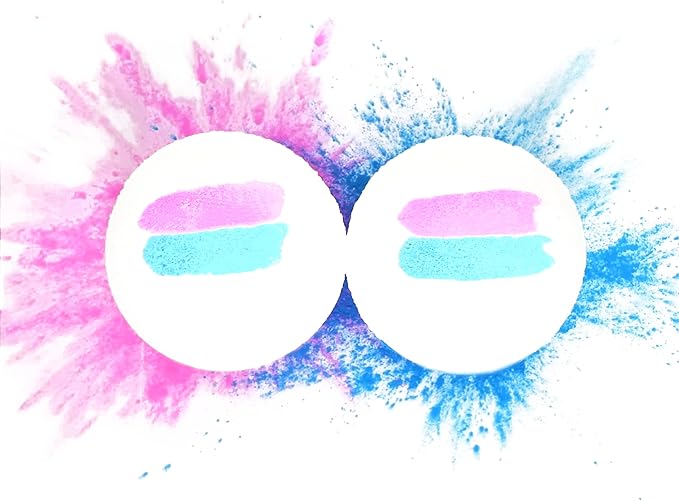 Gender Reveal Bath Bomb. Large 5oz Bath Bombs. for Gender Reveal Parties, Baby Showers, etc. (Blue and Pink)