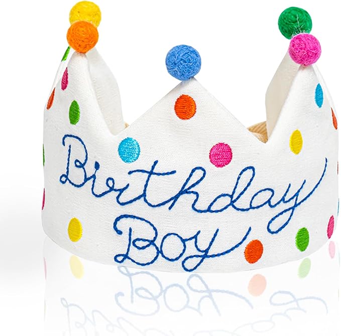 Personalized Hand Embroidered Birthday Hats Unique Happy Birthday Crowns Cute Party Hat for Boy Girl Fit All Ages