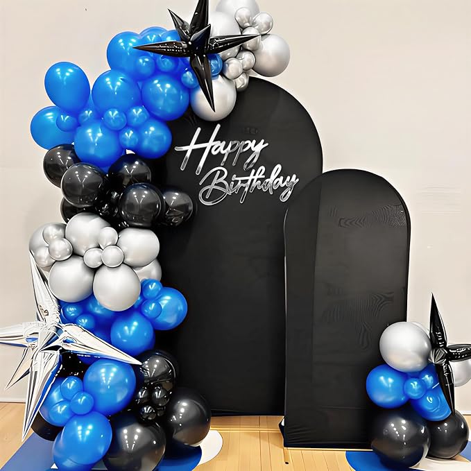 Happy Birthday Sign for Backdrop - Large Acrylic 'Happy Birthday' Mirror Sticker Sign for Birthday Balloon Arch Backdrop Party Wall Decor - Silver
