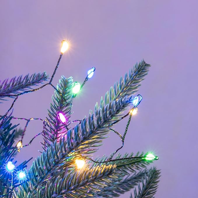 Firecracker Fairy Lights,33FT 300Leds Waterproof Twinkle Lights Plug in,8 Modes Remote String Light for Indoor Outdoor Christmas Wedding Birthday Patio Garden Decor,Green Wire,Multicolor