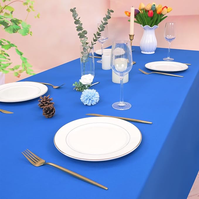 12 Pack Royal Blue Tablecloth 60x102 Inch Rectangular Table Cover | Wrinkle Resistant, Machine Washable Reusable, Wedding, Banquet, Restaurant, Party, Baby Shower,Indoor Outdoor Events