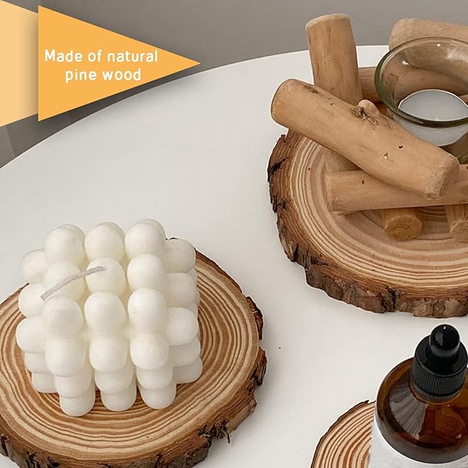Unfinished Wood Slices for centerpieces 18 PCS 5.1-5.5 Inch,Round Wooden Discs with Tree Bark,Wood Cookies Circles for Crafts Christmas Ornaments,Wood Slice for Rustic Wedding Decoration