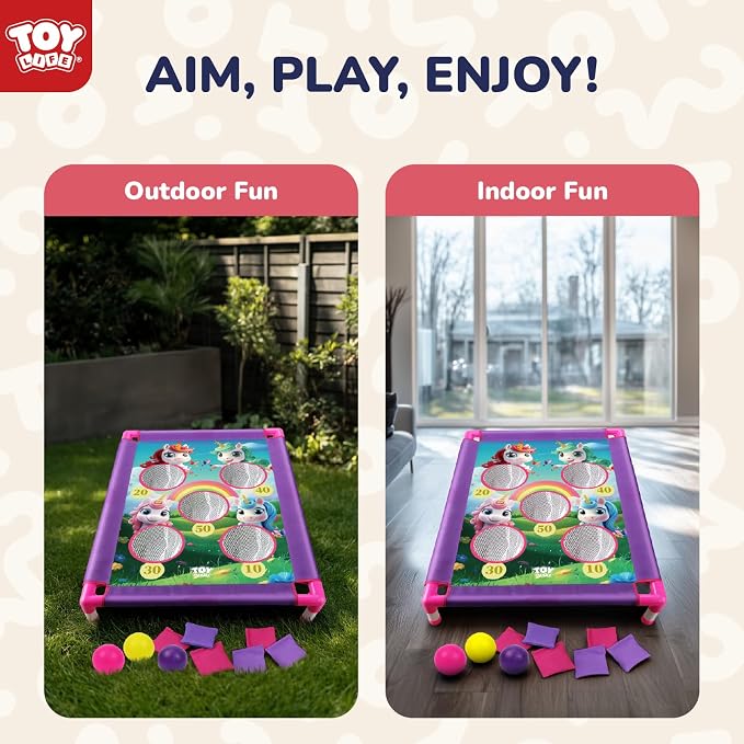 TOY Life Bean Bags Toss Game, Cornhole, Outdoor Toys for Kids Ages 4-8, Corn Hole, Cornhole Set, Sports & Outdoor Play Toys, Outside Toys for Kids Ages 4-8, Outdoor Activities for Kids, Backyard Toys