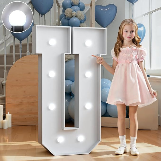 Marquee Letters 3 Feet Tall Large Light Up Letters Decorations Wedding Engagement Proposal White Party Decorations Marry Me Sign Big Cardboard Backdrop U