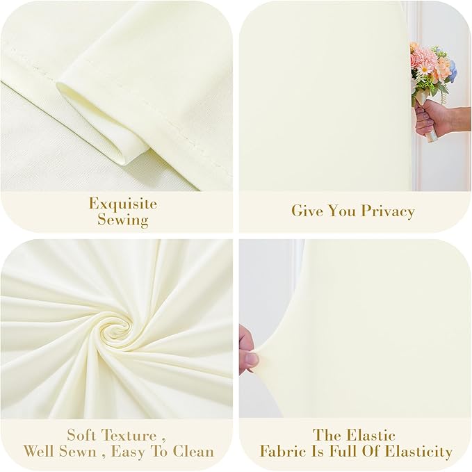 Ivory Arch Cover Set of 2 Spandex 7.2 and 6ft Ivory Arch Backdrop Cover Wedding Arch Stand Covers for Bridal Shower Wedding Baby Shower Birthday Party Ceremony Banquet Photo Arched Background