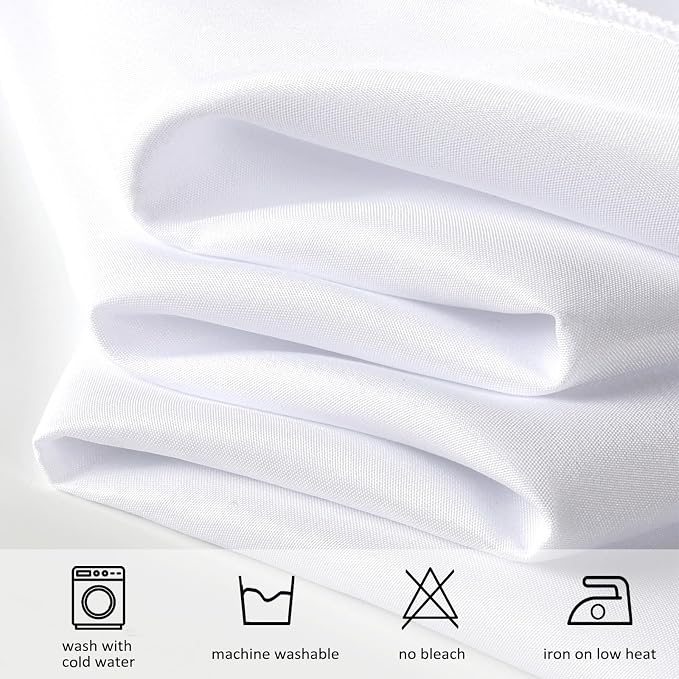 8 Pack White Table Cloth 90x156 Inch Rectangle Tablecloths for 8 Foot Rectangle Tables, Wrinkle Resistant Washable Polyester Fabric Rectangular Table Cover for Dining Banquet Wedding Party