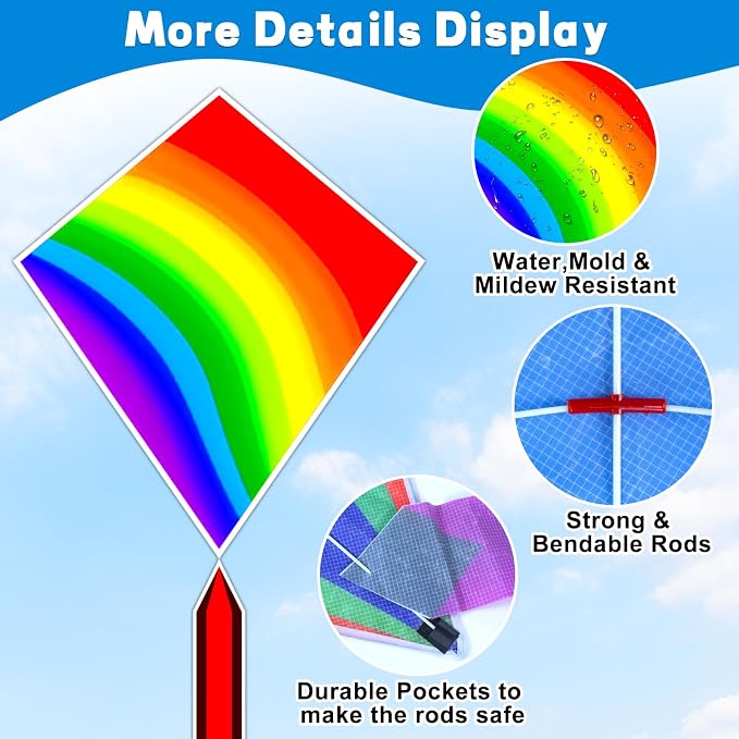 YongnKids Kite for Kids Easy to Fly - Kites for Kids Girls Boys Adults Easy to Fly, Perfect for Easter Birthday Gift Idea Beach Trip Park Family Activities Outdoor Games