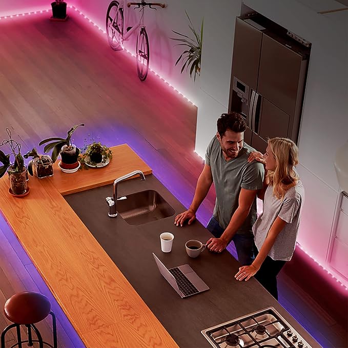 DAYBETTER Led Strip Lights 400 ft (4 Rolls of 100 ft) Ultra Long Smart Light Strips with App Voice Control Remote, 5050 RGB Music Sync Color Changing Lights for Bedroom, Kitchen, Party,Home Decoration
