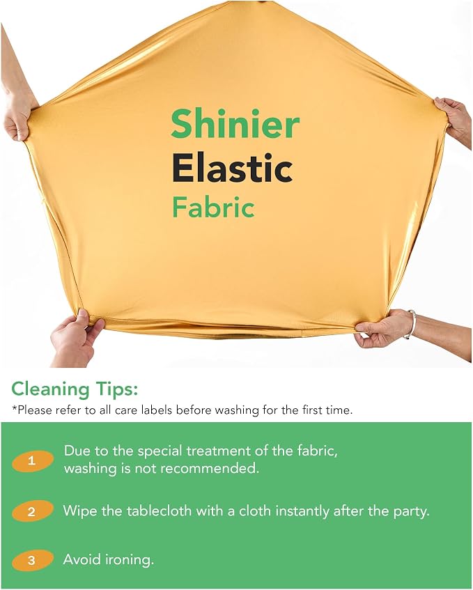 Cocktail Table Tablecloth with Skirts - 32x43 Inch Wavy Spandex High Top Cocktail Table Covers, Ruffle Drape Highboy Tablecloth Reusable for Party Wedding Cake Standing Table, Stamping Gold, 6 Pack