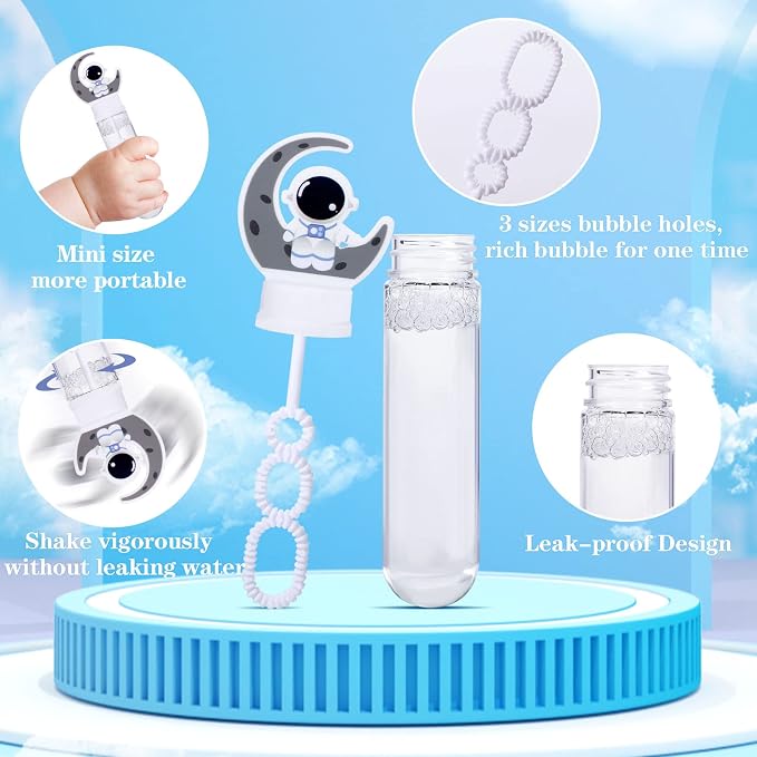 Winrayk 24 Large Astronaut Bubble Wands with Gift Box, Space Party Favors Kids Bubbles Bulk, Pinata Filler Goodie Bag Stuffer Carnival Prize Birthday Gift Summer Galaxy Outer Space Themed Party Favors