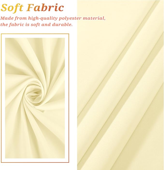 Teruntrue 12 Packs Tablecloths 60x102 inch Beige Rectangle Table Cloth for 6 Foot Rectangle Tables, Washable Polyester Fabric for Wedding Parties Banquet Holiday Dinner Table Decorative, Beige
