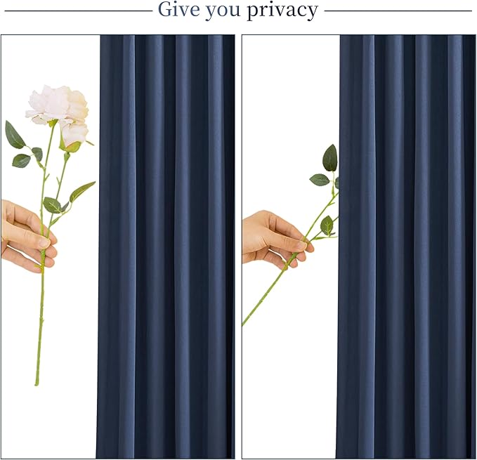 10 Panels Navy Blue Backdrop Curtain for Parties Wedding Wrinkle Free 50ft x 10ft Backdrop Drapes Panels for Baby Shower Gender Reveal Birthday Photo Photography Polyester Fabric Background Decoration