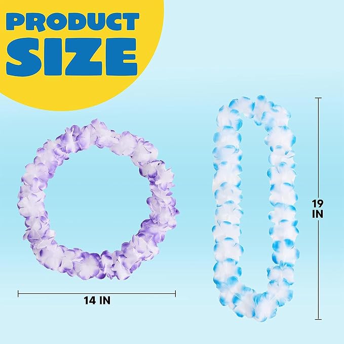 JOYIN Toy 60 Counts Hawaiian Leis Bulk, Tropical Flower Lei Hawaiian Lei Beach Hawaii Luau Party Favor Decoration Packs Party Supplies