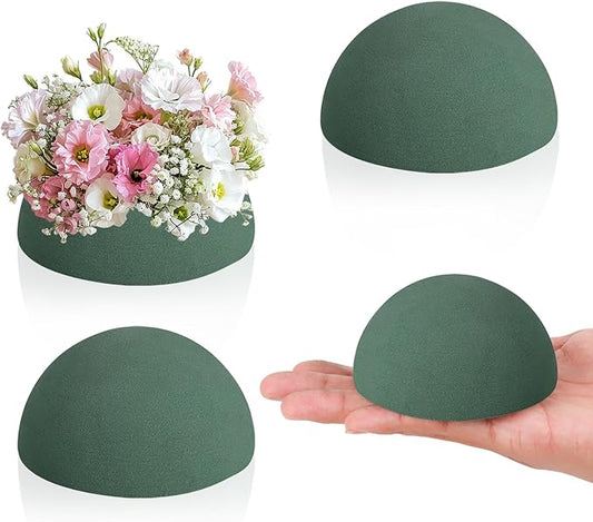 LOKIPA 4 Pack Small Floral Foam Half Ball, Floral Foam Round Half Ball Floral Foam for Artificial Plant Floral Arrangement Wedding Garden Decorations(3.54x1.77inch)
