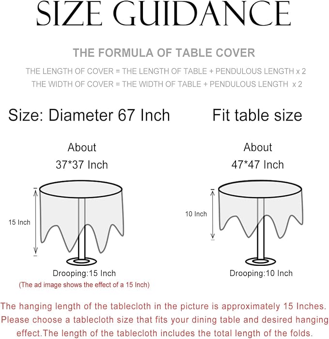 patdrea Vintage French Linen Tablecloth,Round,Diameter 67"-Oliveirad | Heavyweight Elegant Table Cloth for Round Table,Dark Floral & Vine Printfor Dining Room Tea Party Thanksgiving