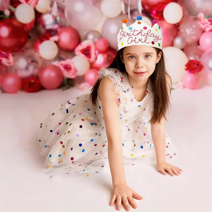 Personalized Hand Embroidered Birthday Hats Unique Happy Birthday Crowns Cute Party Hat for Boy Girl Fit All Ages