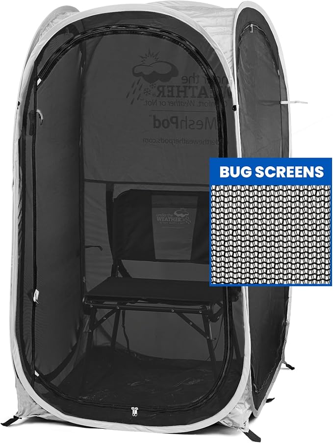 Under the Weather WeatherPod Tank MyPod™ Mesh 1-2 Person Pop-Up Screen Tent Pod - The Original Shark Tank - Keeps Out Bugs, Mosquitos with UPF 50 Sun Protection