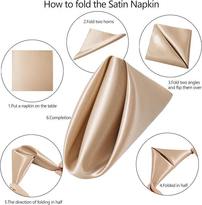 50 Pack Square Satin Dinner Napkins, 20x20 Inches Silky Soft Smooth Table Cloth Napkins for Restaurant Weddings Banquet Party Decoration, Taupe