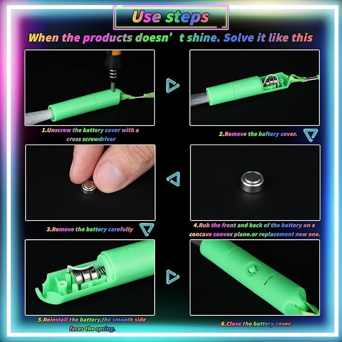 Oleitodh 128 Pack Multicolor Fiber Optic Wand Glow Wand LED Light Up Wand Bulk with 3 Flashing Models Flashing Sticks for Glow in The Dark Birthday Party Favor Wedding Halloween Christmas, 8 Colors