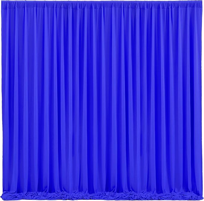 Royal Blue Backdrop Curtains 8 Panels - Wrinkle-Free Polyester Photography Drapes for Baby Shower & Birthday Party - 32 X 10FT