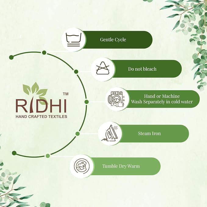 Ridhi Round Tablecloth Hand Block Print 100% Cotton Reusable Powder Blue 90 Inch Table Cover Decorative Everyday Use for Dining, Home, Party, Wedding, Farmhouse, Party Gift for Spring, Mother's Day
