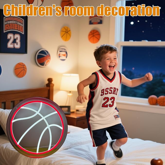Basketball Neon Sign, Basketball Led Neon Light, Dimmable LED Neon Signs for Wall Decor, Powered by USB Wall Decor Aesthetic, Sports Neon Signs for Room Bedroom Shop Decor