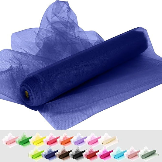Navy Blue Tulle Fabric Roll, 54 Inch by 10 Yards (30 ft) for Wedding Party Decoration Spool Bolt, Ceiling Decor, Tutu Skirt, Gift Wrapping, Soft & Drape (Navy Blue)
