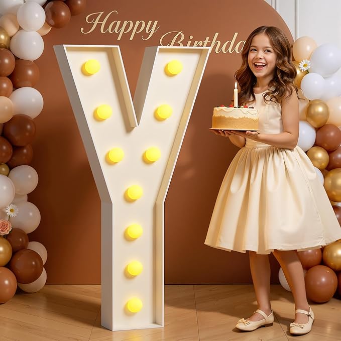 Marquee Letters 4 Feet Tall 4FT Large Light Up Letters Y for Birthday Wedding Engagement Party Decorations Will You Marry Me Sign Yard Pre-Cut Foam Board