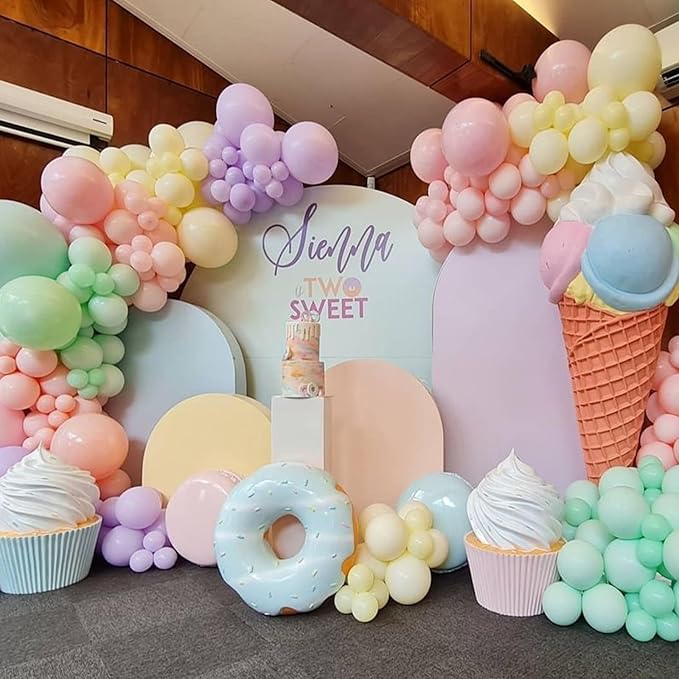 Patel Balloon Garland Arch Kit, 138 PCS Macaron Pink Yellow Green Blue Pastel Rainbow Colorful Balloon for Easter Spring Baby Shower Wedding Birthday Party Decorations