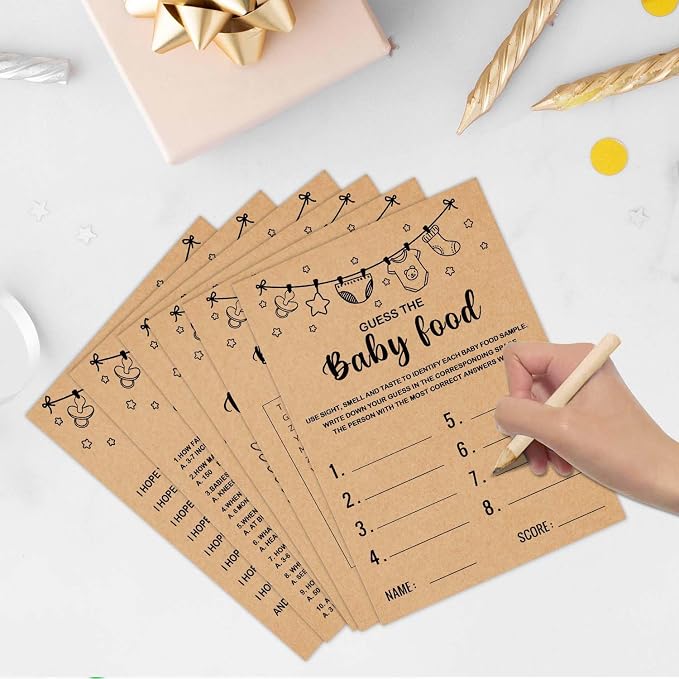Baby Shower Games Bundle for 50 Guests, Stacking Games, Adults, 150 Game Cards & 1 Answer Card