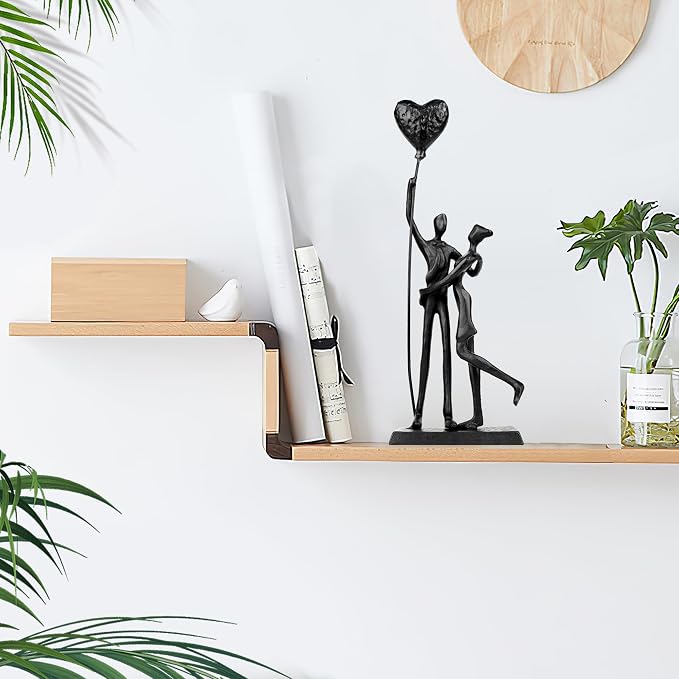 Kresecioo Wedding Gifts, Anniversary for Couple Her Him - Loving Couple Iron Sculpture, 12in Metal Statues for Home Decor, Wedding Anniversary Romantic Gifts for Women Men Birthday