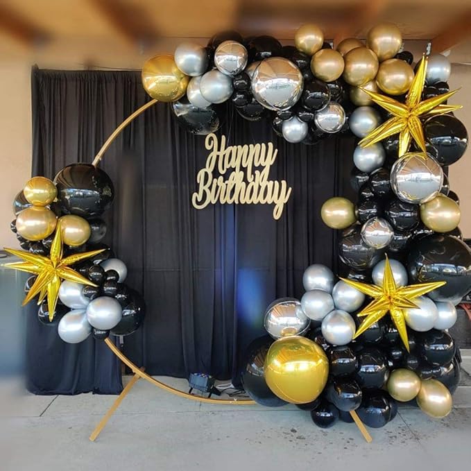 Black Backdrop Curtains Parties: Solid Polyester Backdrop Fabric Wall Backdrops Stage Wedding Decorations Drape 30ftx8ft