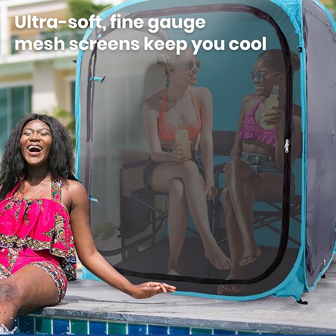 Under the Weather WeatherPod Tank MyPod™ Mesh 1-2 Person Pop-Up Screen Tent Pod - The Original Shark Tank - Keeps Out Bugs, Mosquitos with UPF 50 Sun Protection