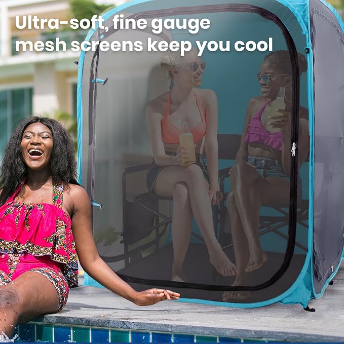 Under the Weather WeatherPod Tank MyPod™ Mesh 1-2 Person Pop-Up Screen Tent Pod - The Original Shark Tank - Keeps Out Bugs, Mosquitos with UPF 50 Sun Protection
