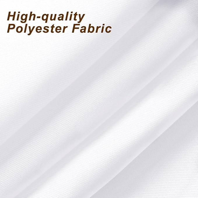 Fixwal 10 Pack White 70 x 120 Inch Rectangle Tablecloths, Reusable Heavy Duty Washable Polyester Table Covers for 6-8 Ft Tables, Wedding, Party Picnic, Camping