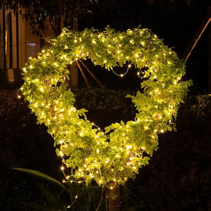 Plug in Fairy Lights 100FT 300 LED Waterproof Silver Wire LED Twinkle String Lights with Remote for Living Room Bedroom Patio Porch Garden Christmas Tree Wedding