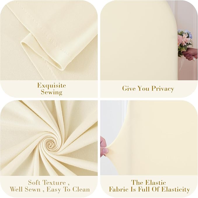 Beige Arch Cover Set of 2-7.2 and 6ft Beige Arch Backdrop Cover Spandex Wedding Arch Stand Cover for Bridal Shower Birthday Party Baby Shower Banquet Photo Arches Background Decorations